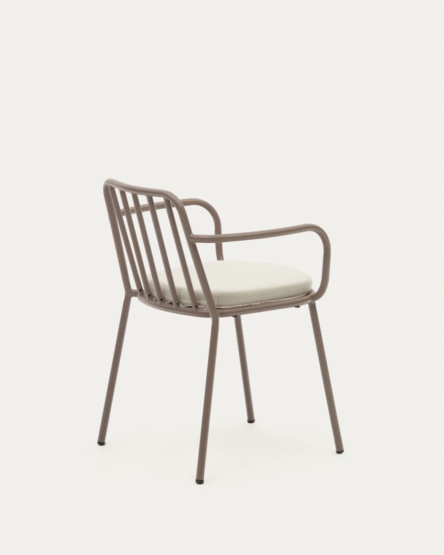 Bramant stackable steel chair with mauve finish