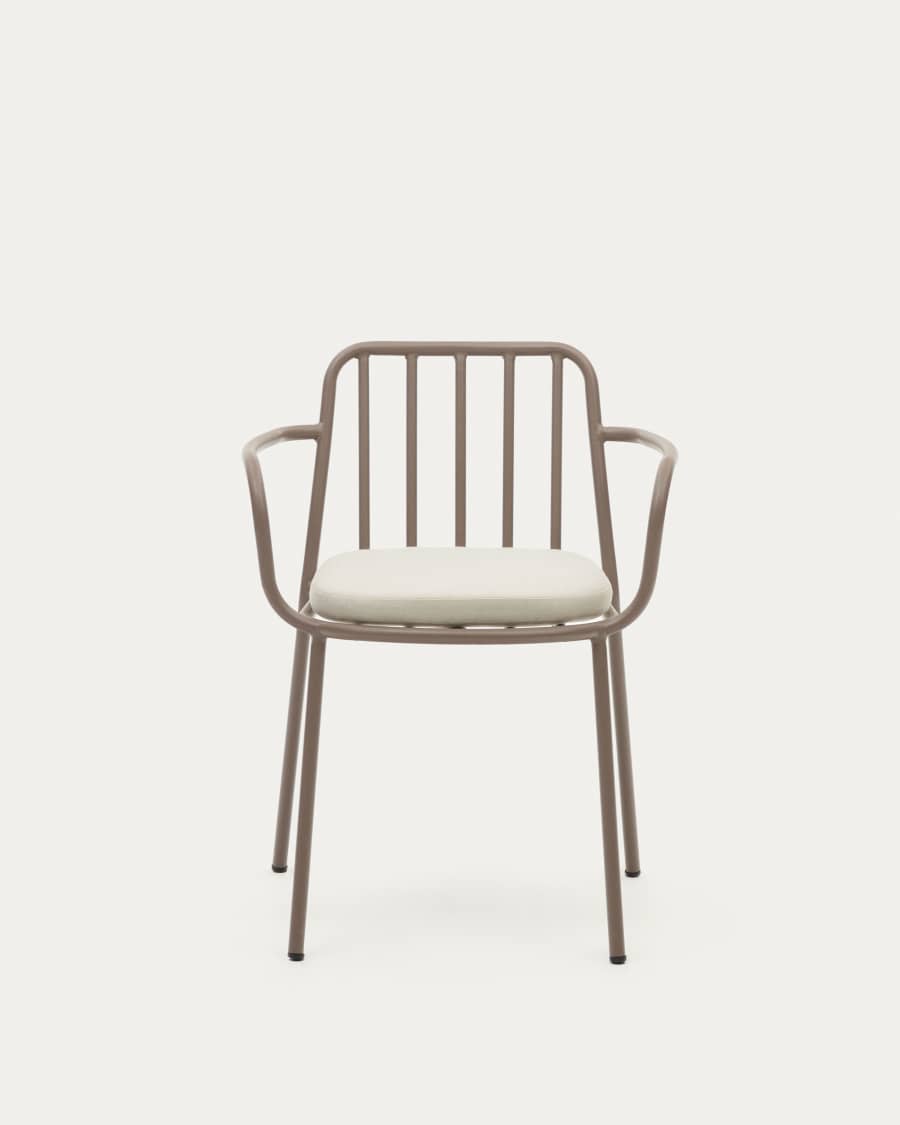 Bramant stackable steel chair with mauve finish