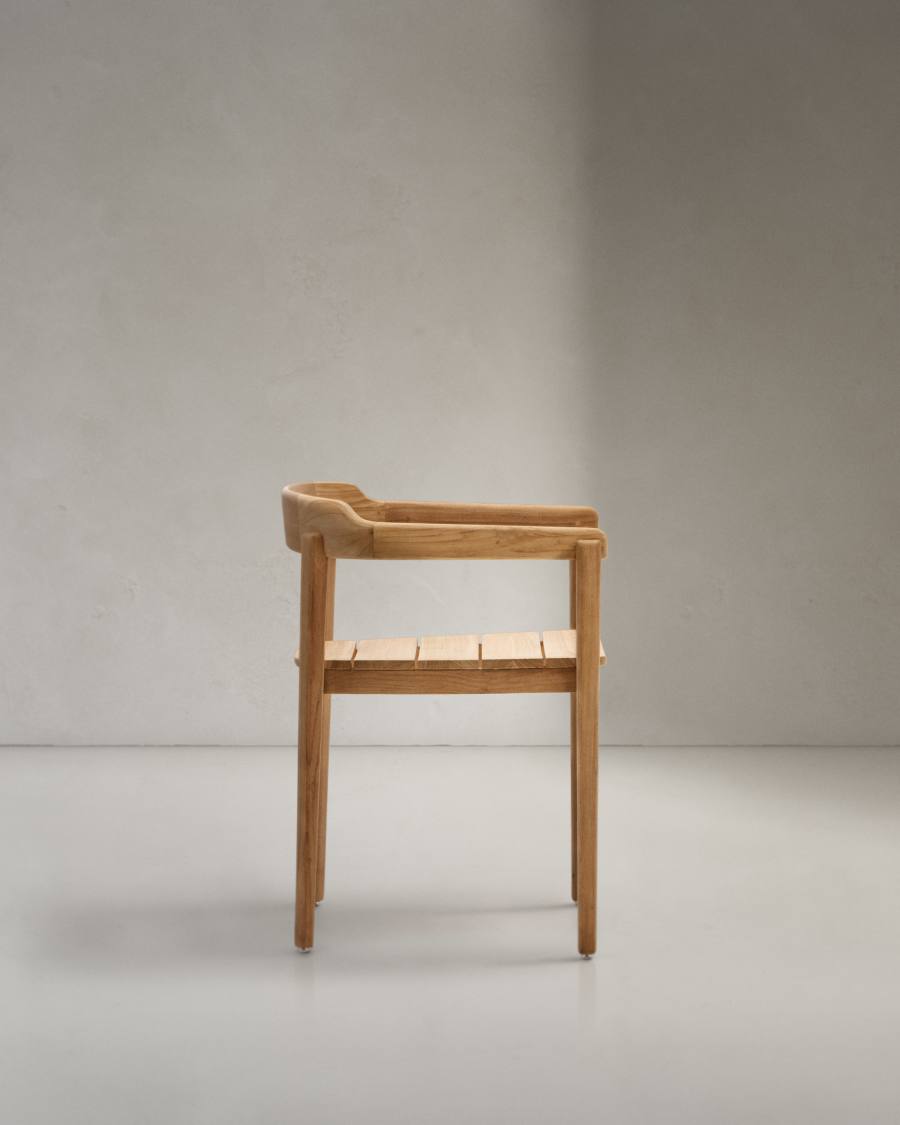 Icaro stackable solid teak wood chair in a natural finish, FSC 100%