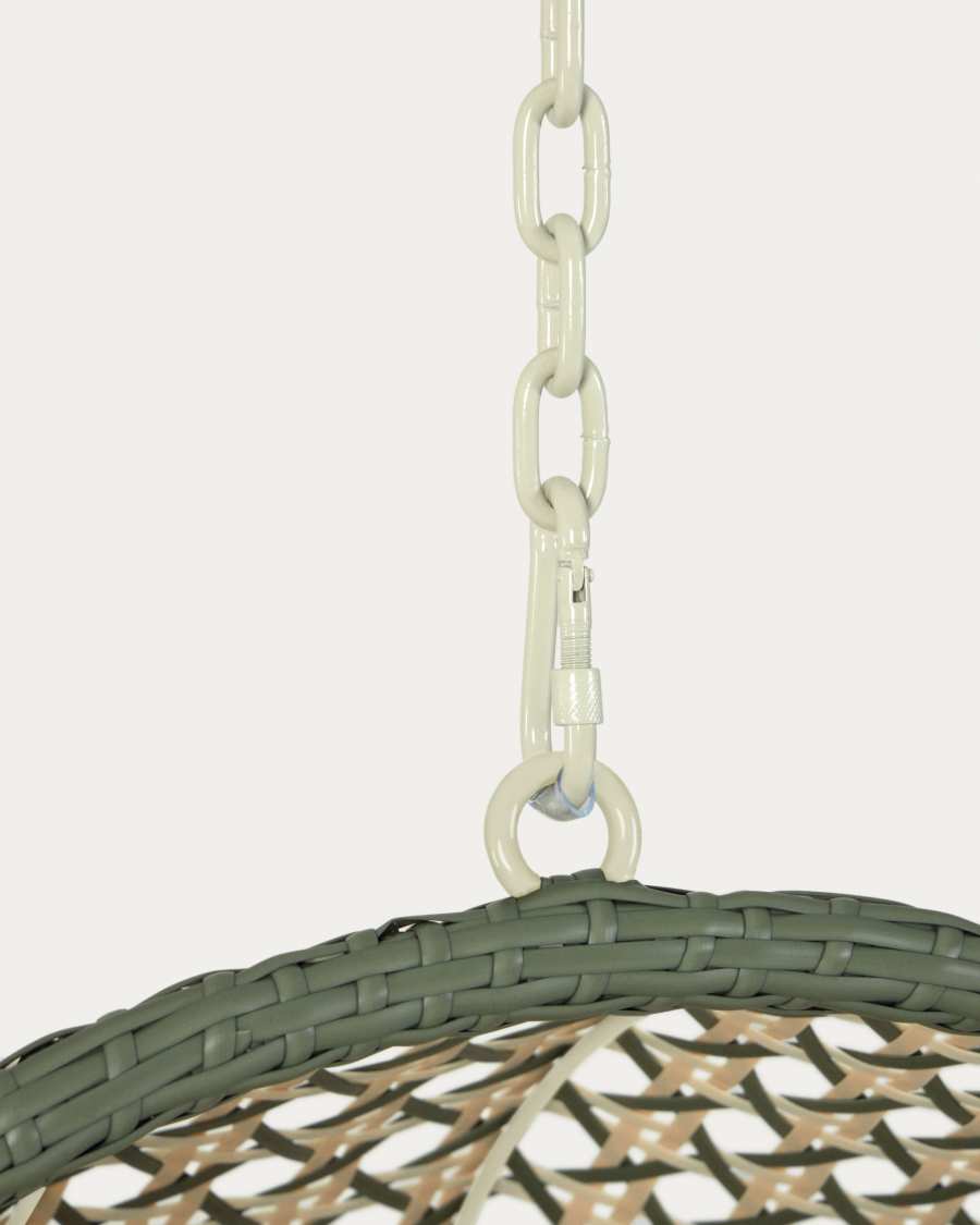 Πολύχρωμη κρεμαστή πολυθρόνα Cira με βλαση σε σκούρο γκρι