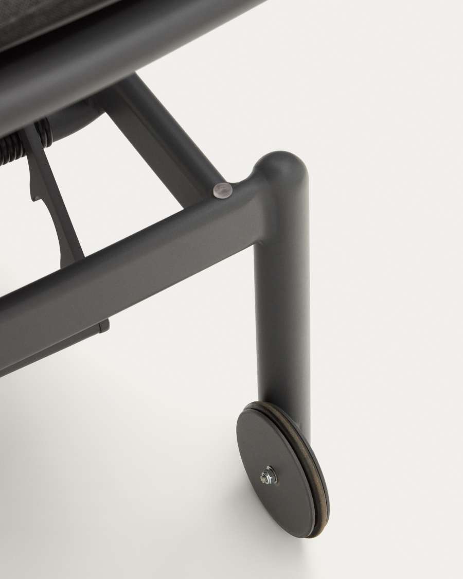 Marcona aluminium sun lounger in a black paint finish