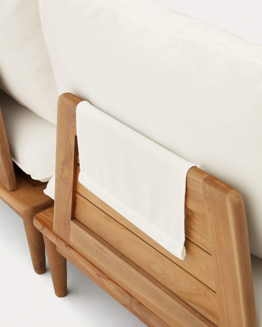 Portitxol set of 2 modular armchairs in solid teak