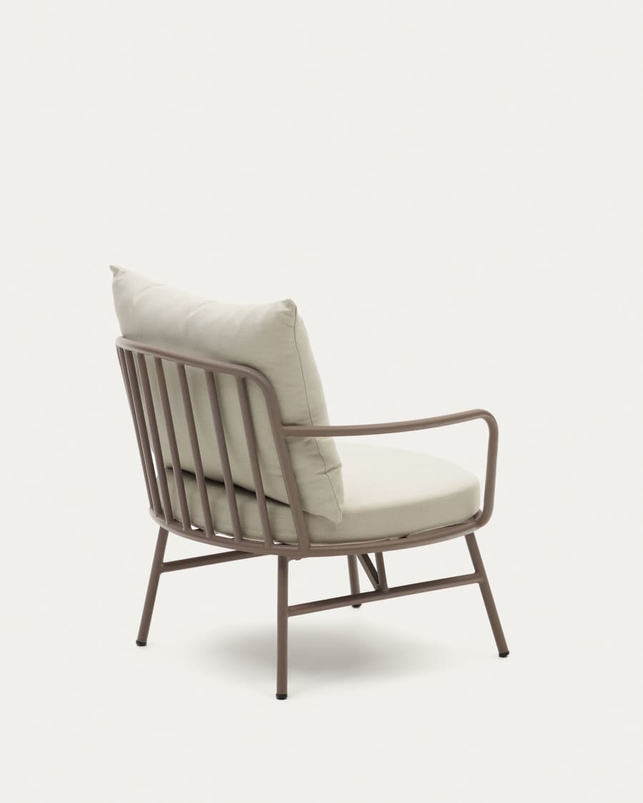 Bramant steel armchair with mauve finish