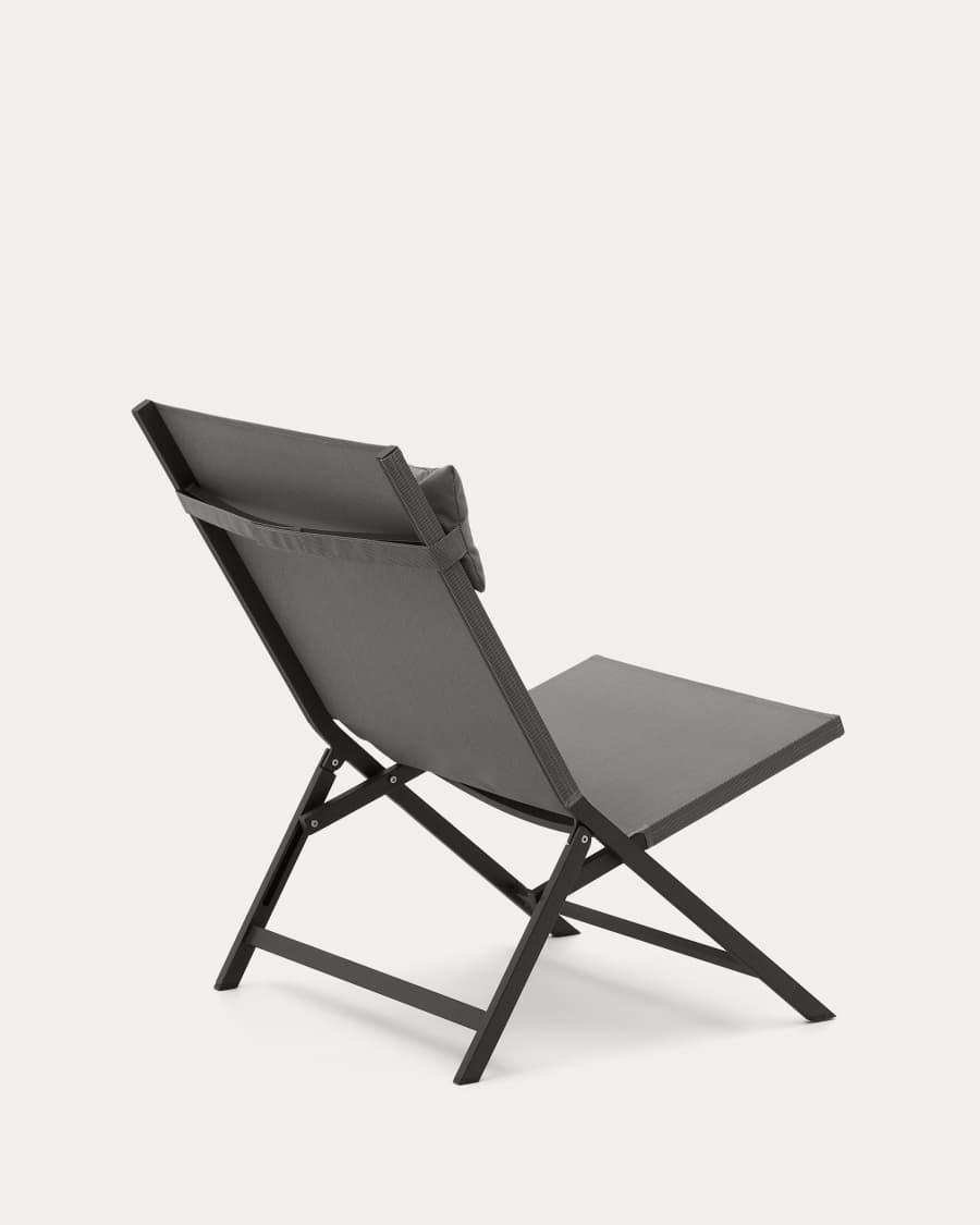 Canutells folding armchair made of aluminum with dark grey finish