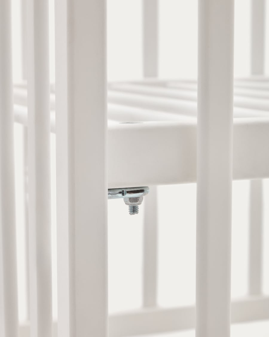 Shantal solid ash wood cot in white finish, 60 x 120 cm