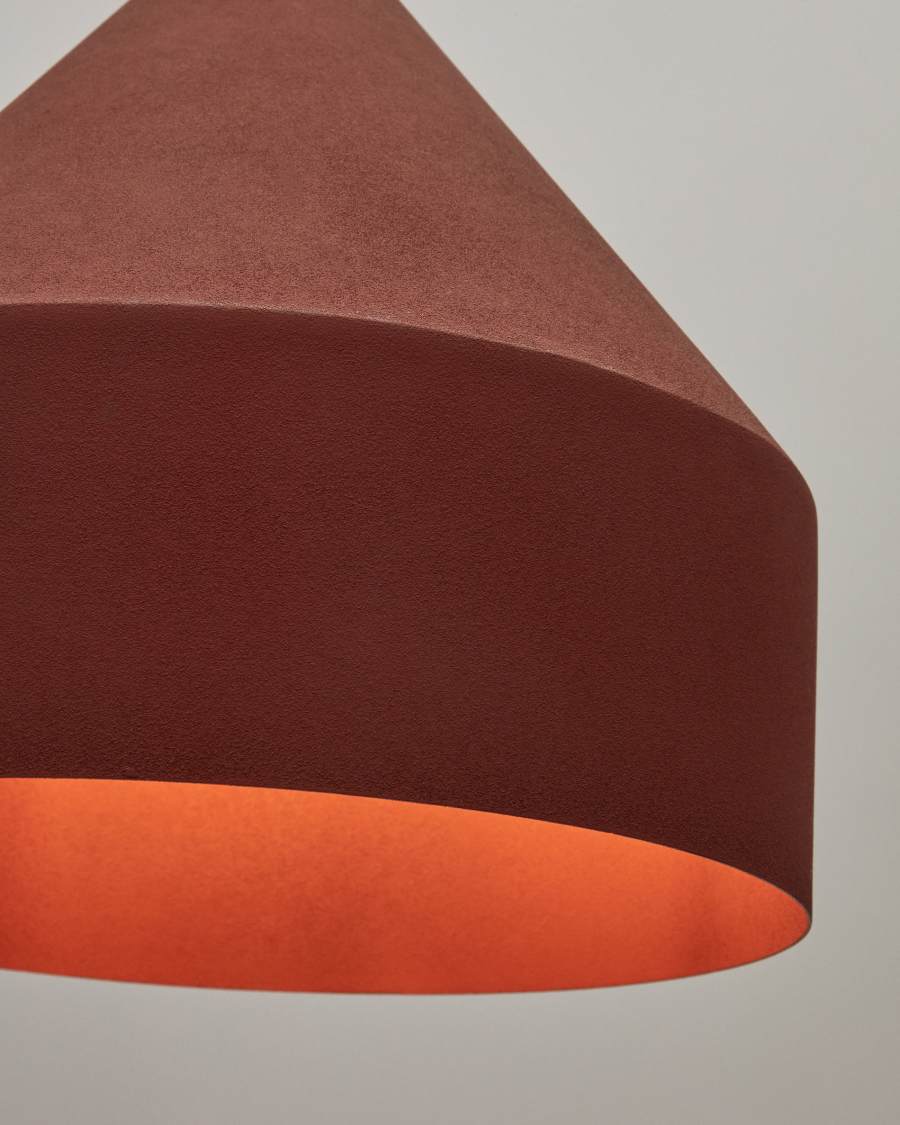 Peralta ceiling lamp in metal with a terractotta painted finish, Ø 30 cm