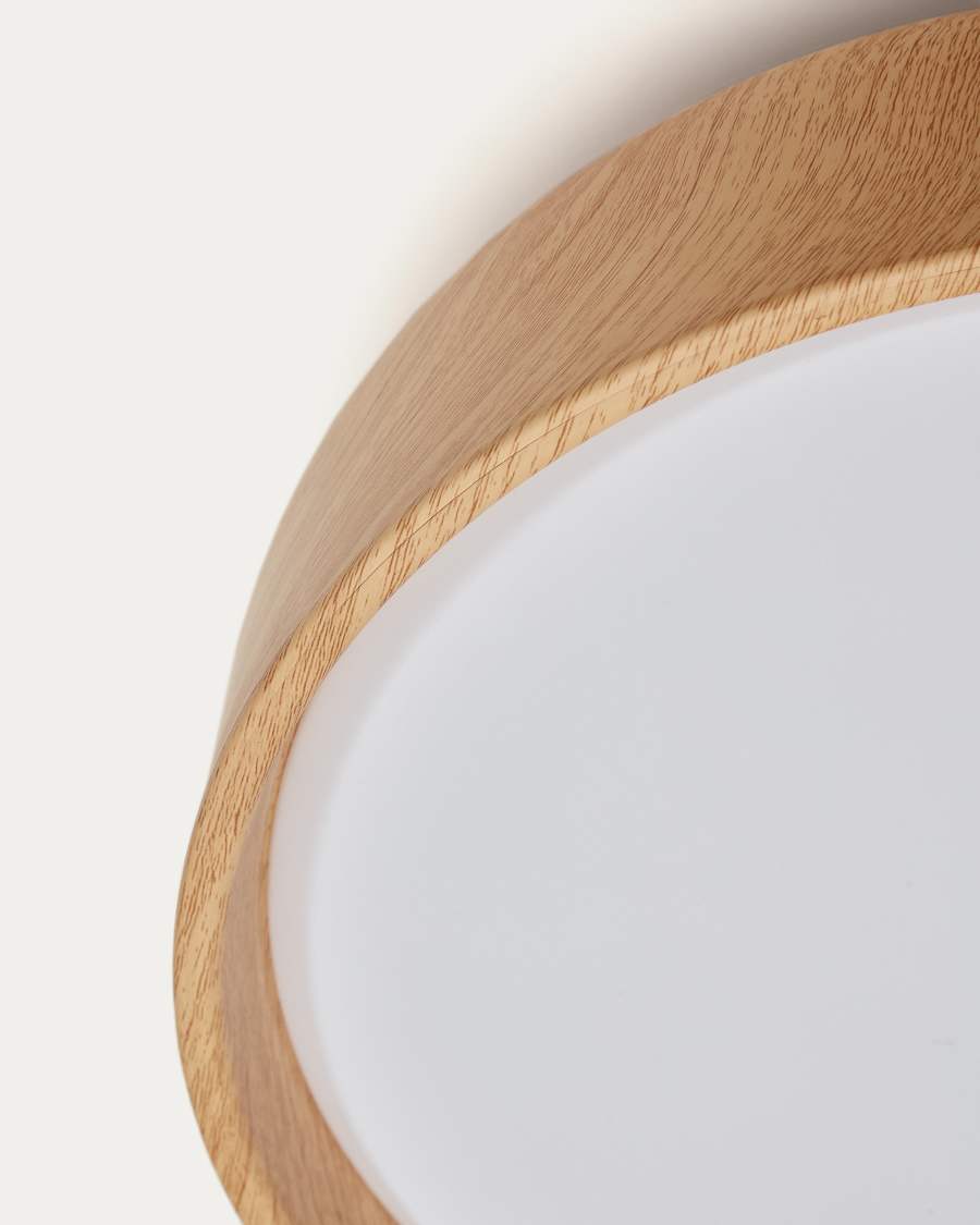 Xaviera ceiling lamp with oak wood effect finish