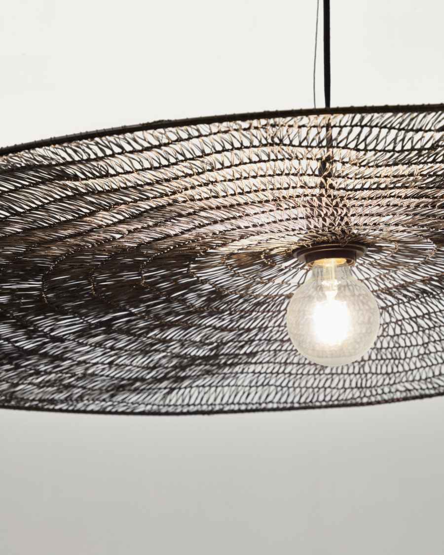 Makai metal ceiling lamp with black finish Ø 100 cm