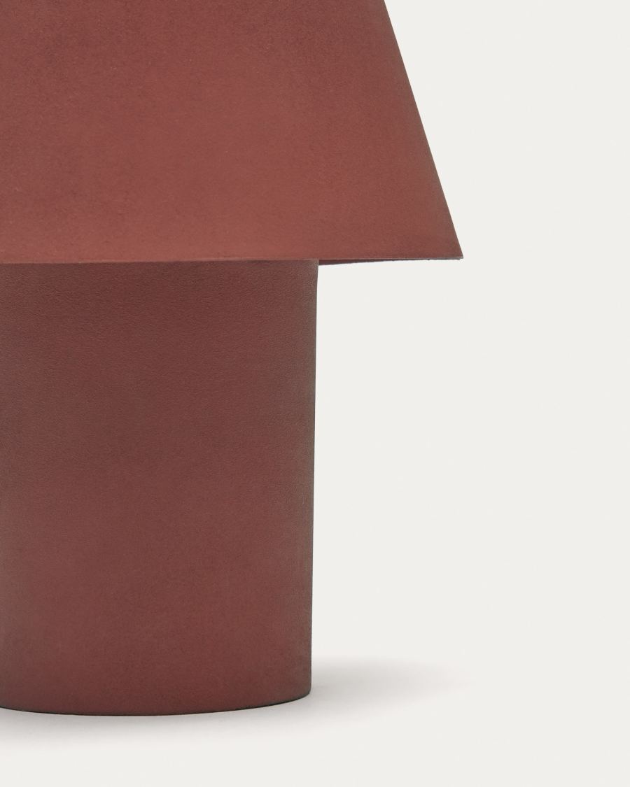 Canapost table lamp in metal with a terracotta painted finish