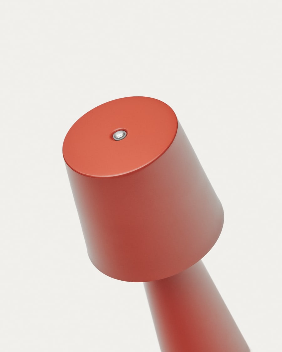Lampada da tavolo Arenys piccola in metallo verniciato rosso