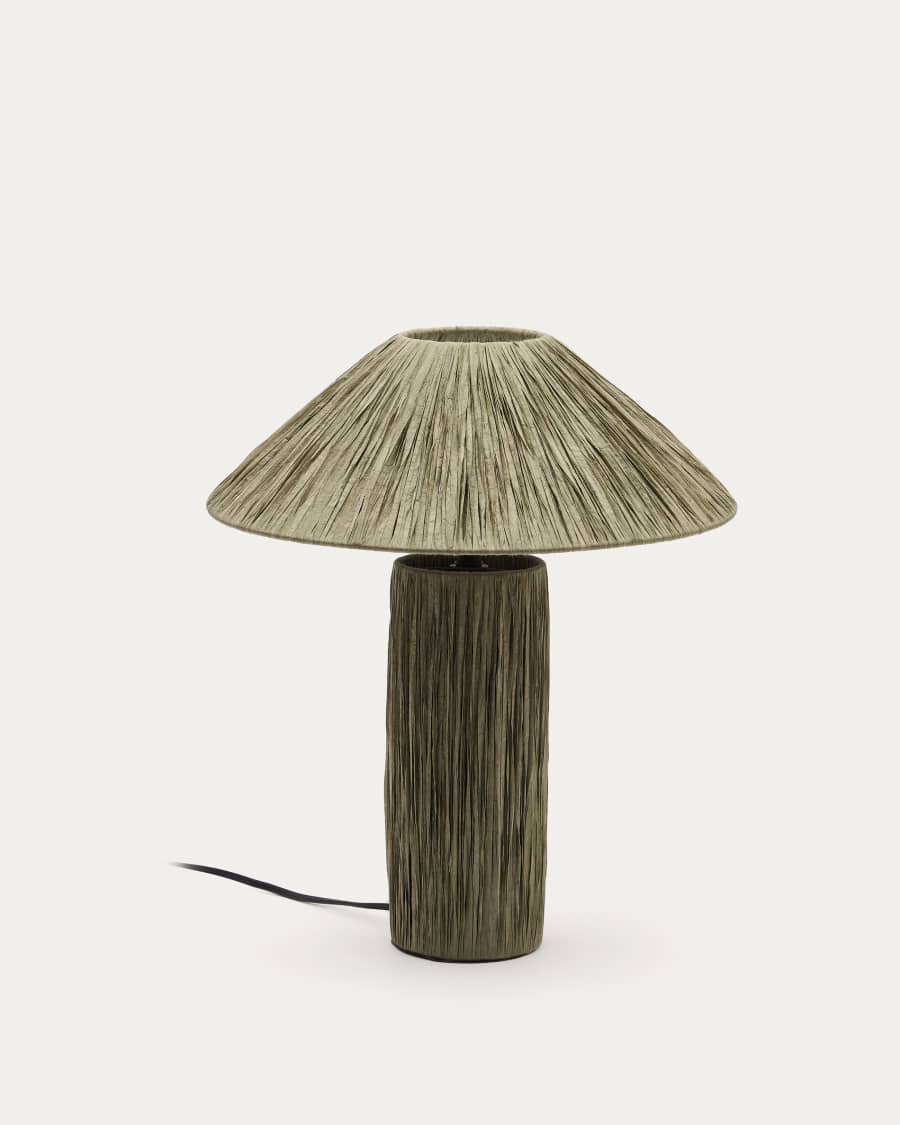 Samse table lamp in green raffia UK adapter
