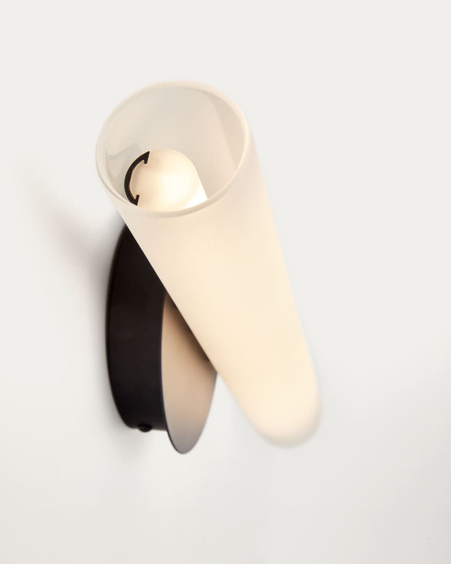 Aplic de sostre Vauxall de metall i vidre setinat