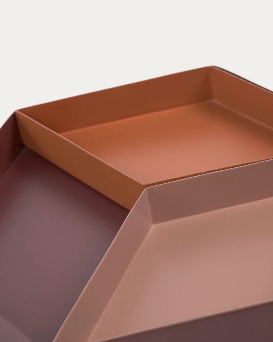 Elides Set aus 3 Metalltabletts mehrfarbig