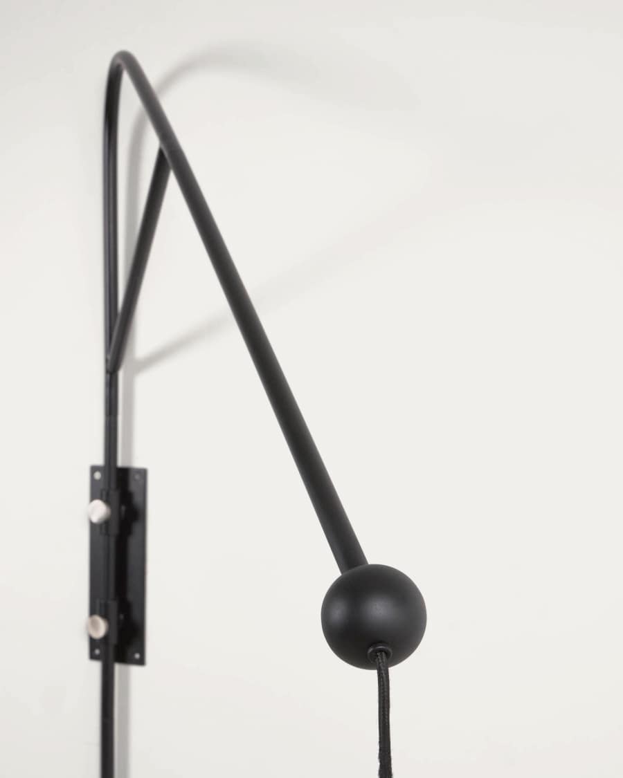 Eleazar wall light in metal with black painted finish UK adapter