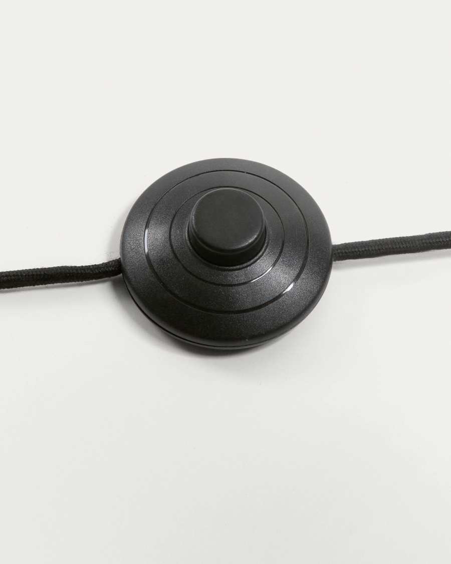 Francisca floor lamp in metal with a glass and black finish