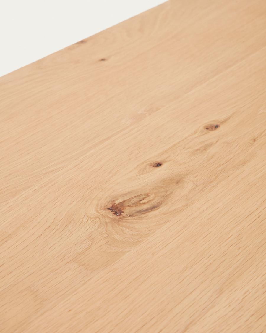 Yain extendable table with oak veneer and solid oak, 160 (220) x 80 cm