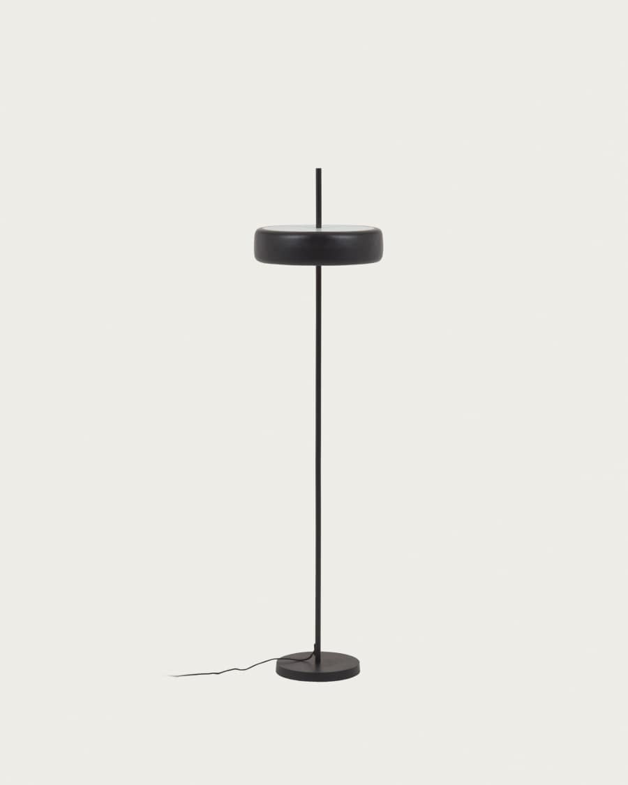 Francisca floor lamp in metal with a glass and black finish
