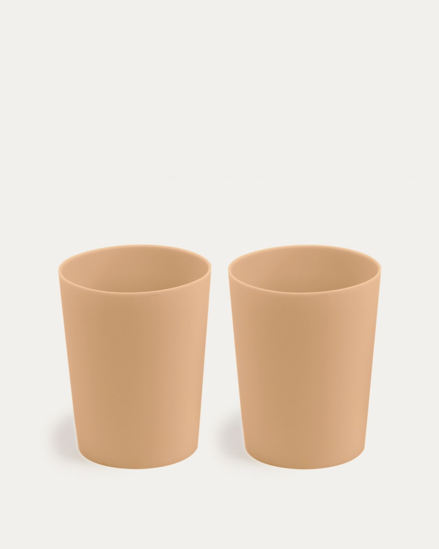 Set Epiphany di 2 bicchieri in silicone beige