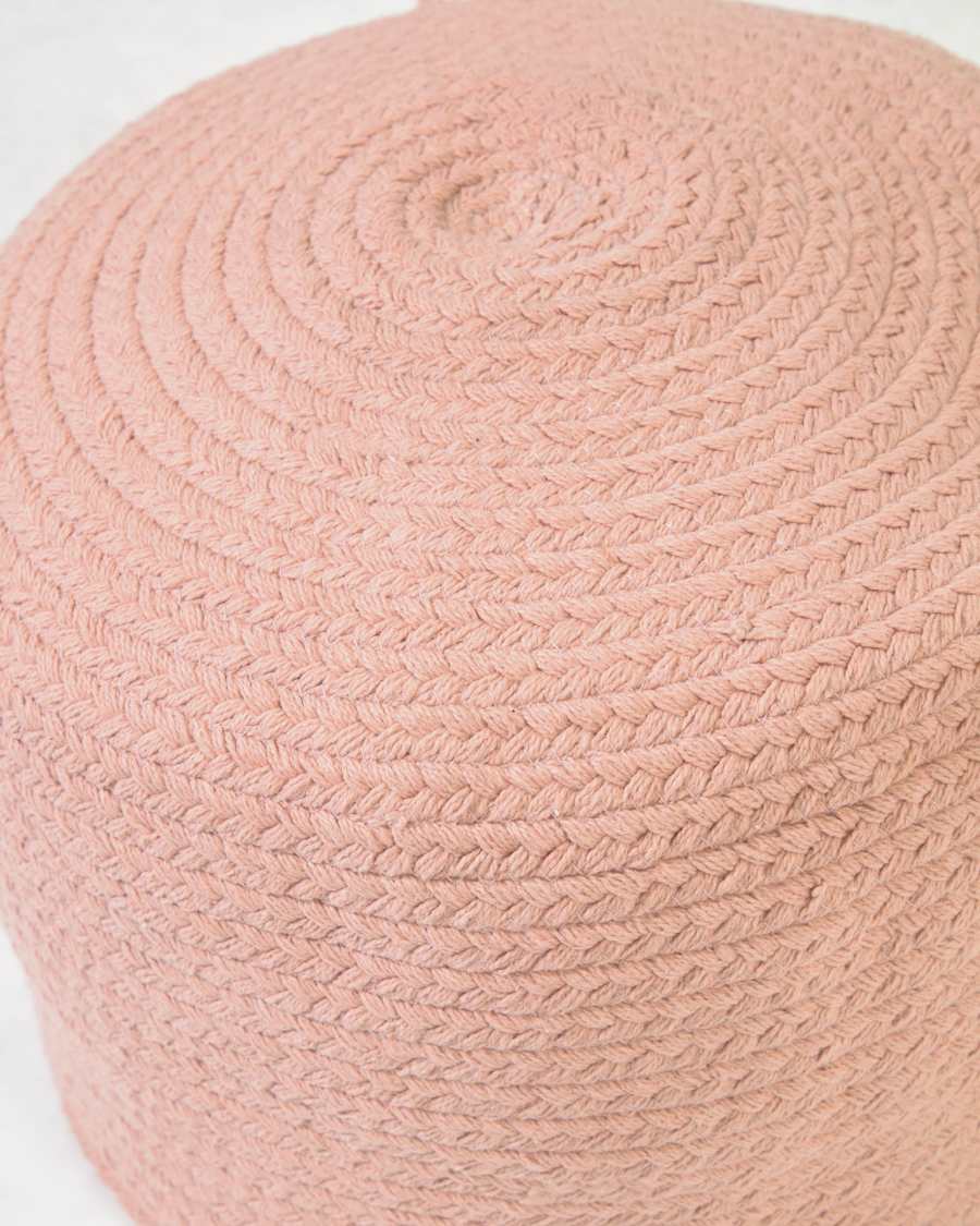 Pouf rotondo Daiana in cotone color rosa Ø 40 cm
