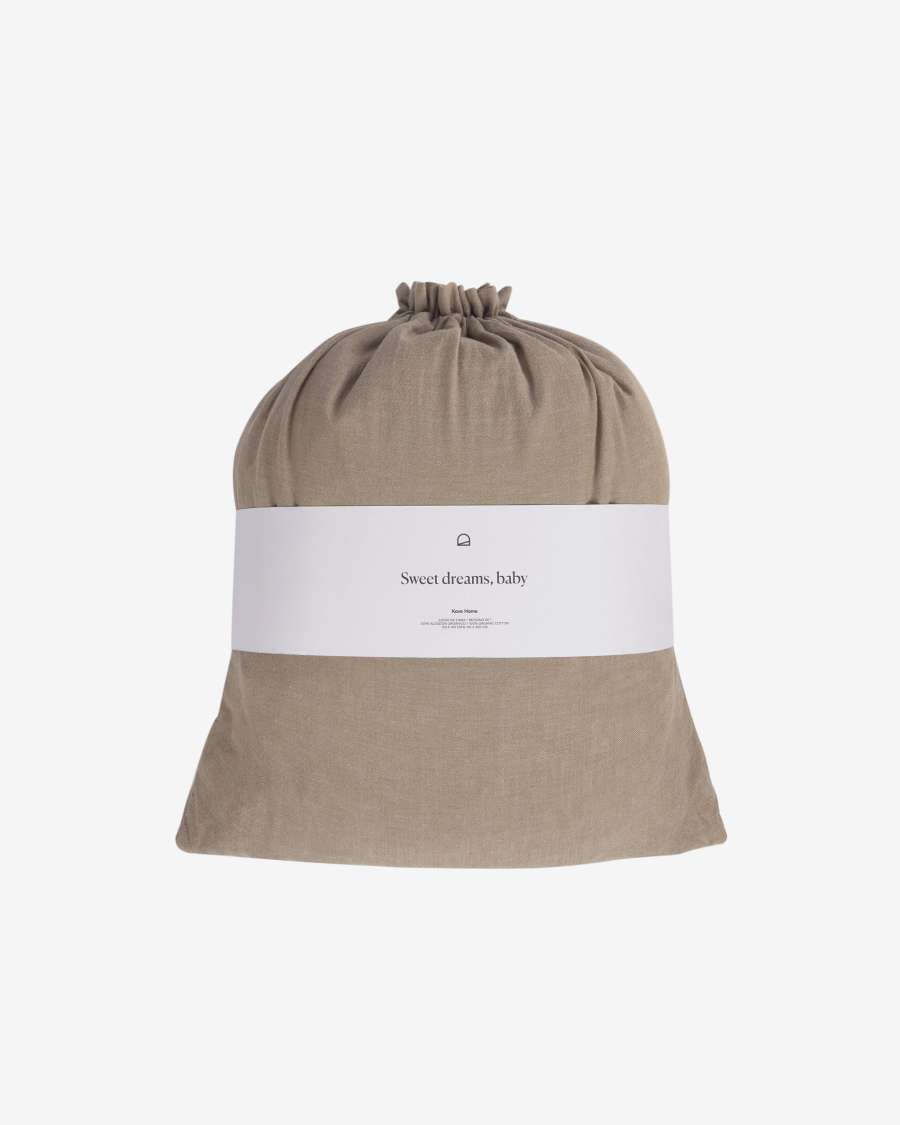 Σετ κλινοσκεπασμάτων Dileta, οργανικό GOTS βαμβακερό, καφέ, 150 x 190 εκ