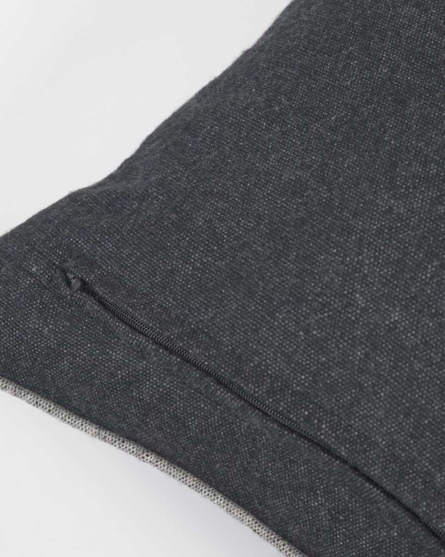 Κάλυμμα μαξιλαριού Alcara. μαύρο με γκρι ρέλι, 45 x 45 εκ