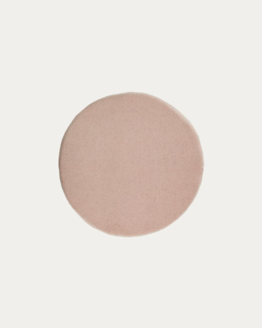 Biasina round 100% wool chair cushion in pink Ø 35 cm
