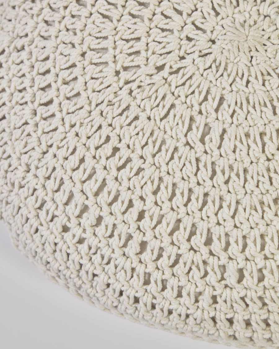 Fara round white cushion Ø 40 cm