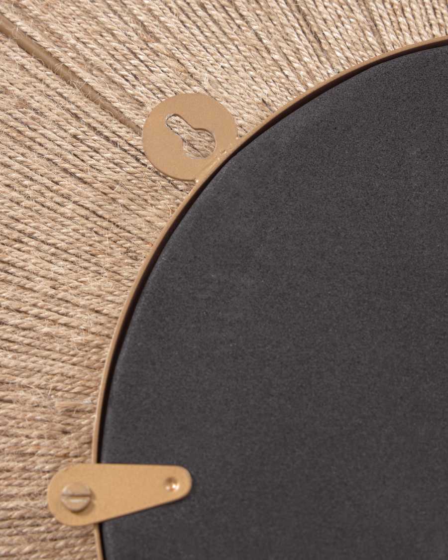 Damira round mirror in jute with natural finish Ø 100 cm