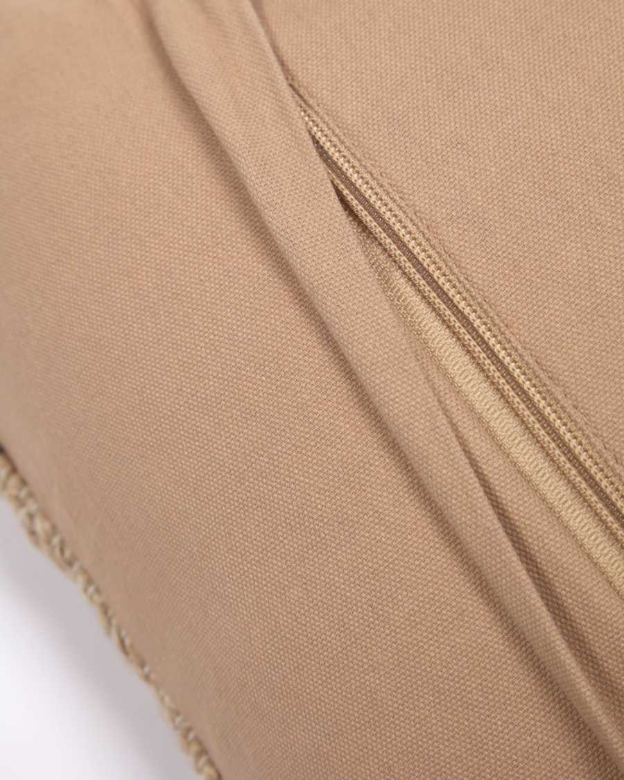 Funda de coixí Eda de jute amb ratlles blau 45 x 45 cm