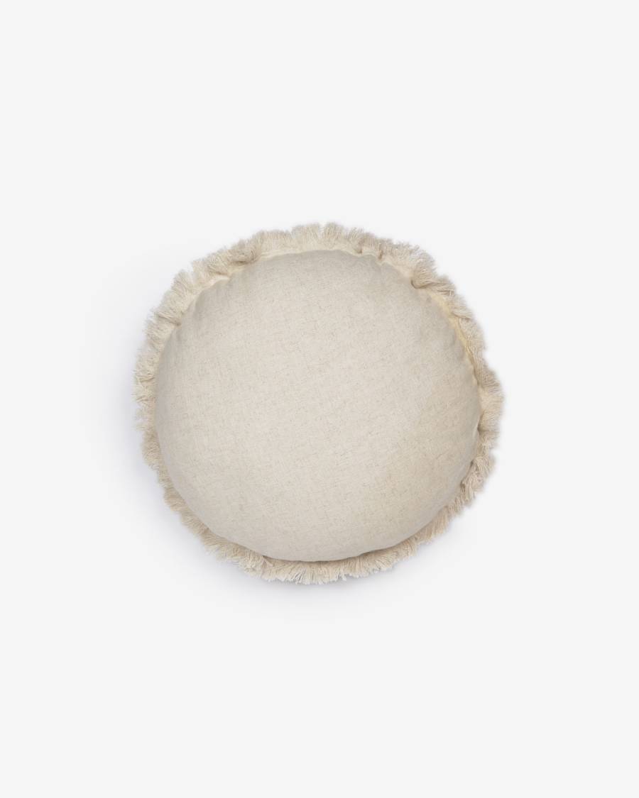 Στρογγυλό κάλυμμα μαξιλαριού Araceli, φυσικό λινό, Ø 45 εκ