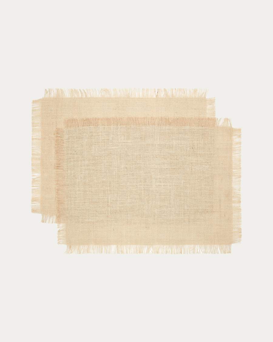 Trisol set of 2 100% jute placemats, 35 x 50 cm