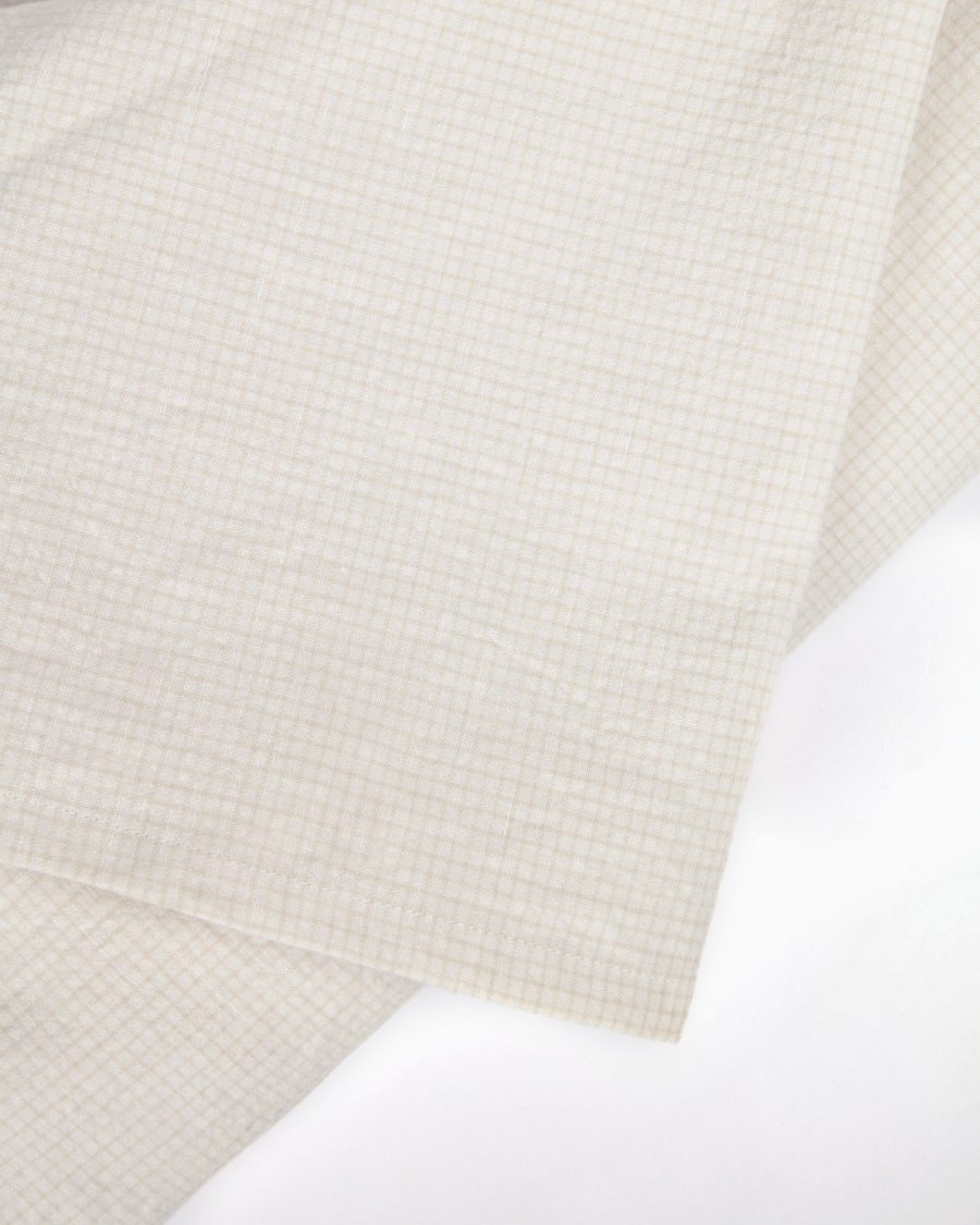 Τραπεζομάντιλο Erlea, βαμβάκι και λινό, λευκά τετράγωνα 150 x 250 εκ