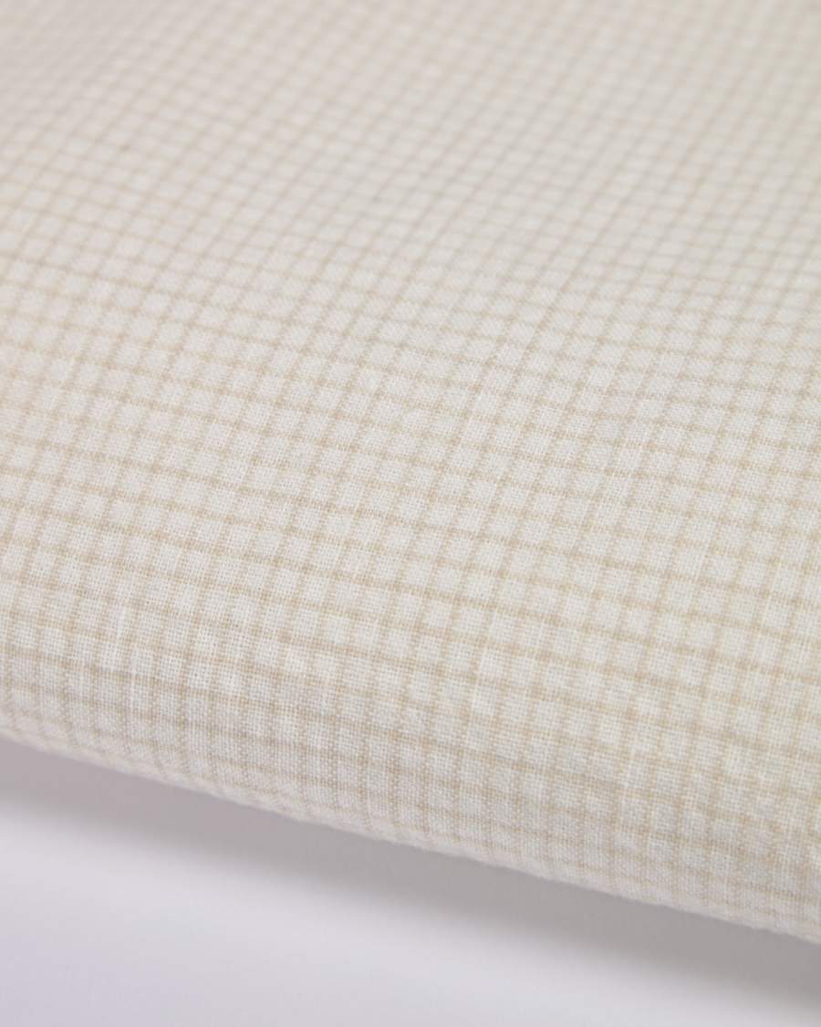 Τραπεζομάντιλο Erlea, βαμβάκι και λινό, λευκά τετράγωνα 150 x 250 εκ