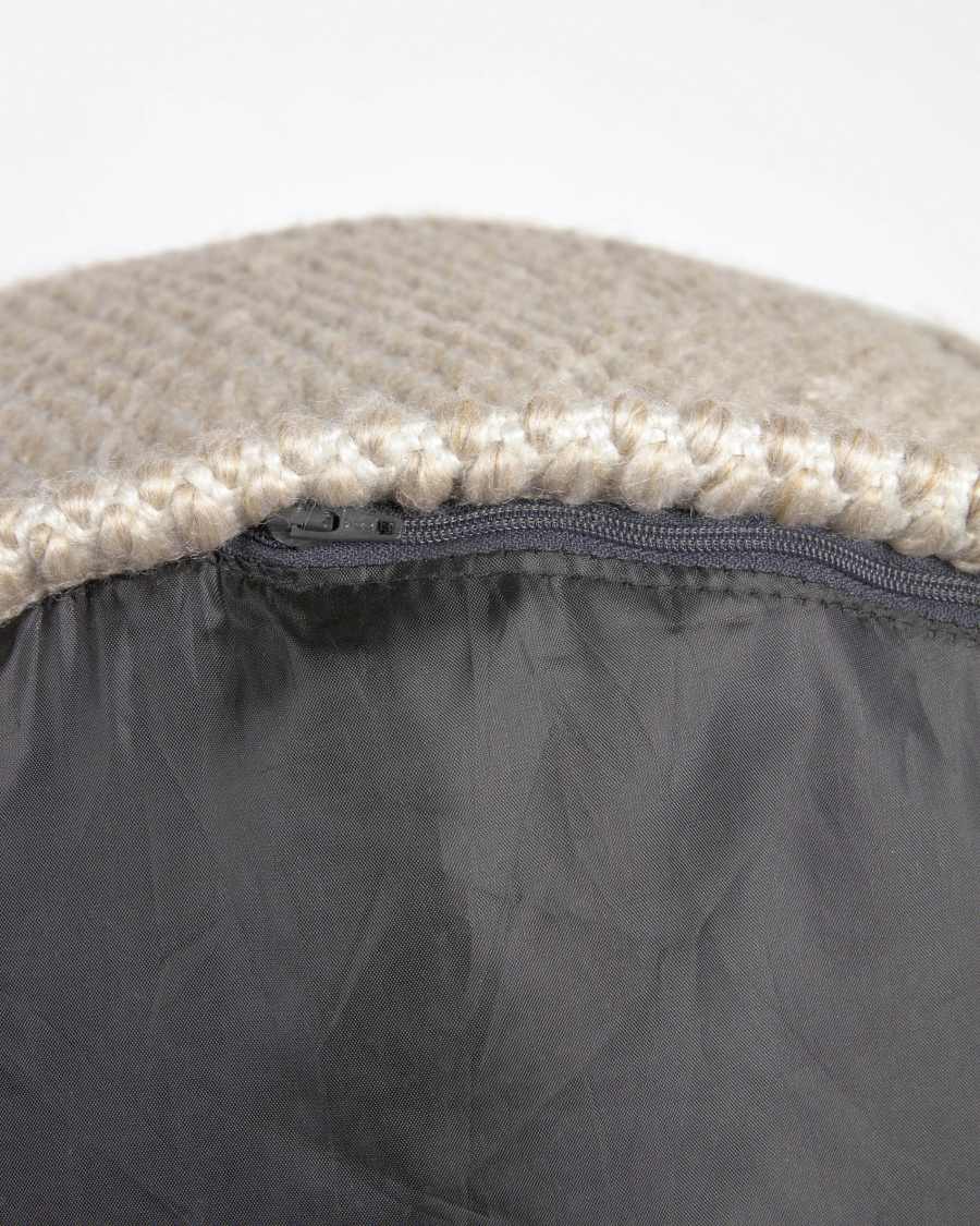Kaie round 100% PET pouffe in beige Ø 62 cm