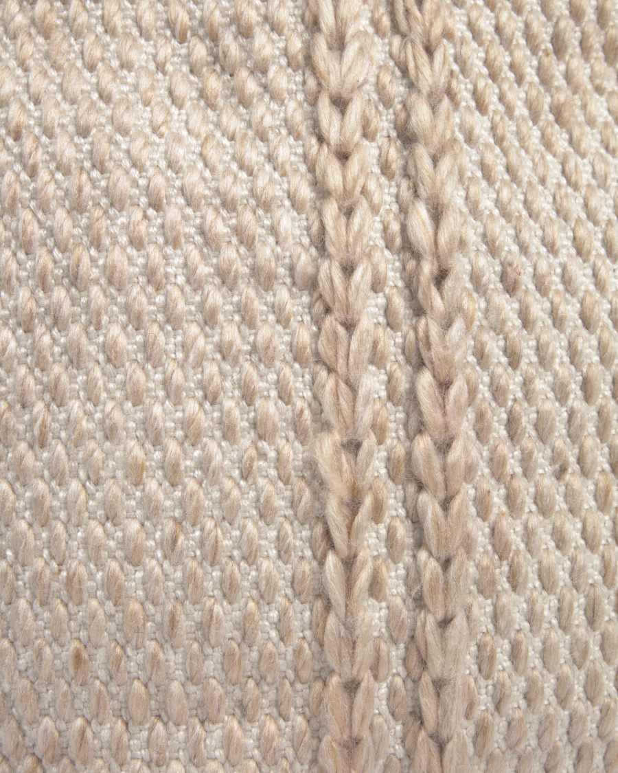 Kaie round 100% PET pouffe in beige Ø 62 cm