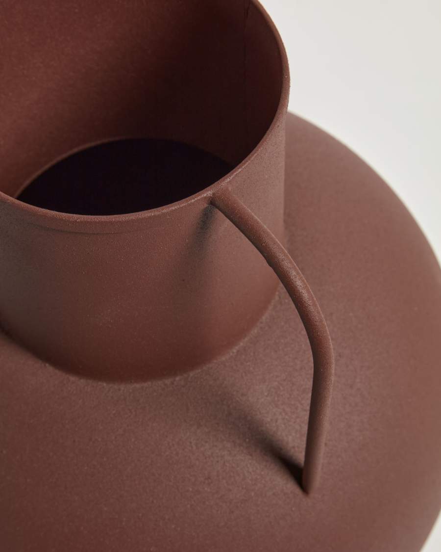 Yanela large metal maroon vase, 30.5 cm