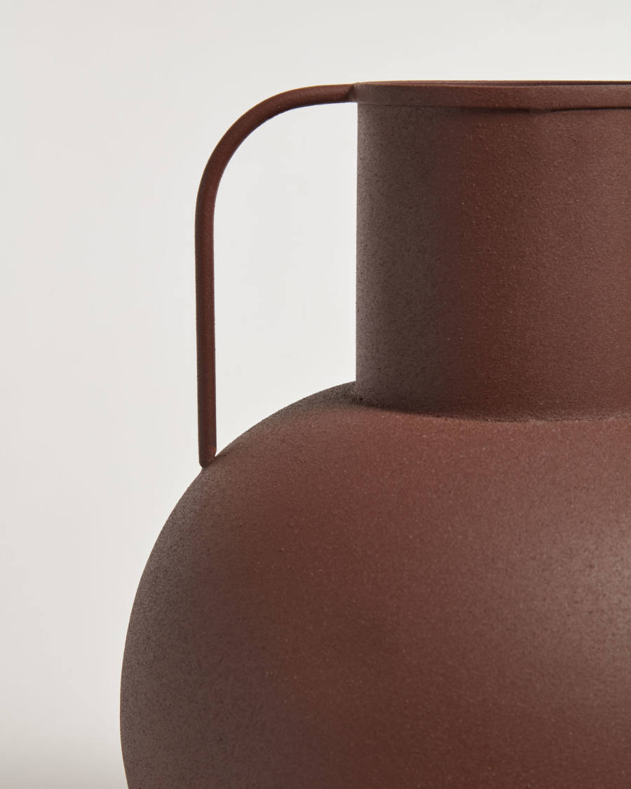 Yanela large metal maroon vase, 30.5 cm