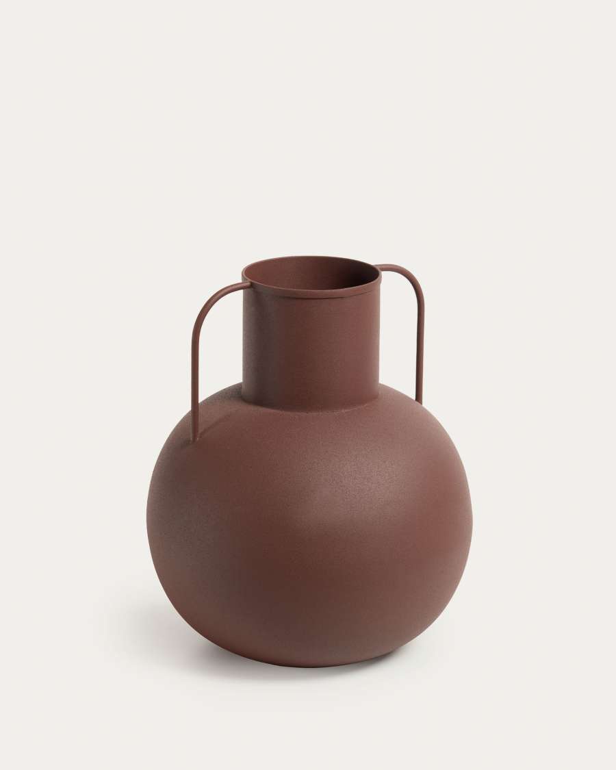 Yanela large metal maroon vase, 30.5 cm