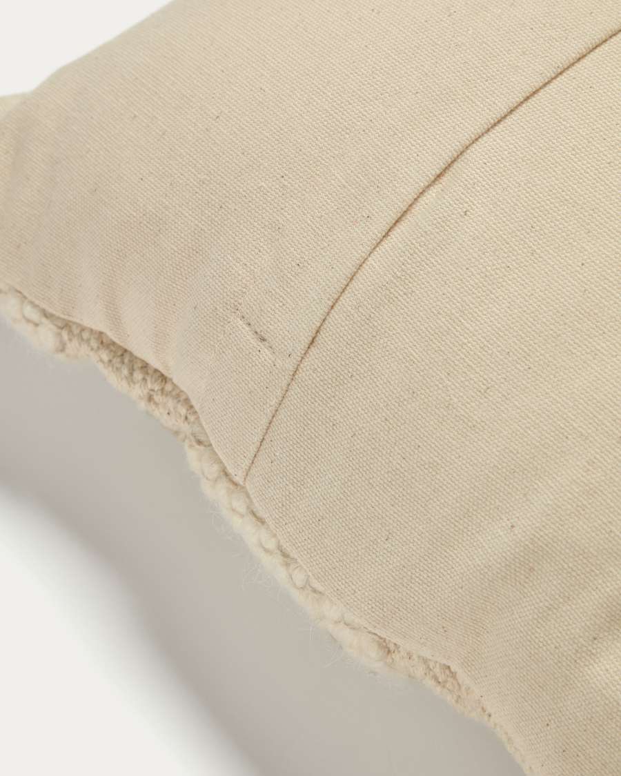 Walla cushion cover, 100% beige cotton, 45 x 45 cm