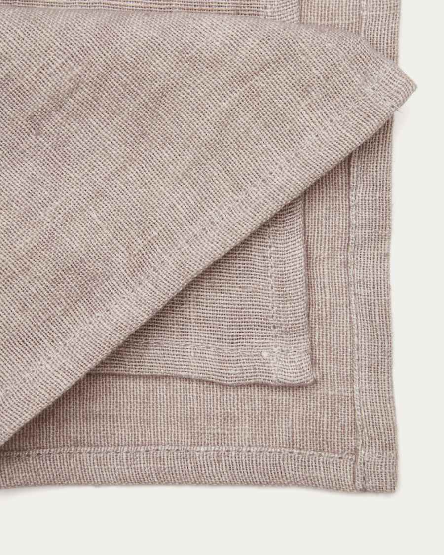 Ubalda light grey cotton and lino tablecloth, 150 x 250 cm