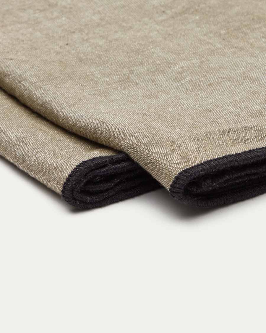 Mirna set of 2 serviettes in green linen and cotton