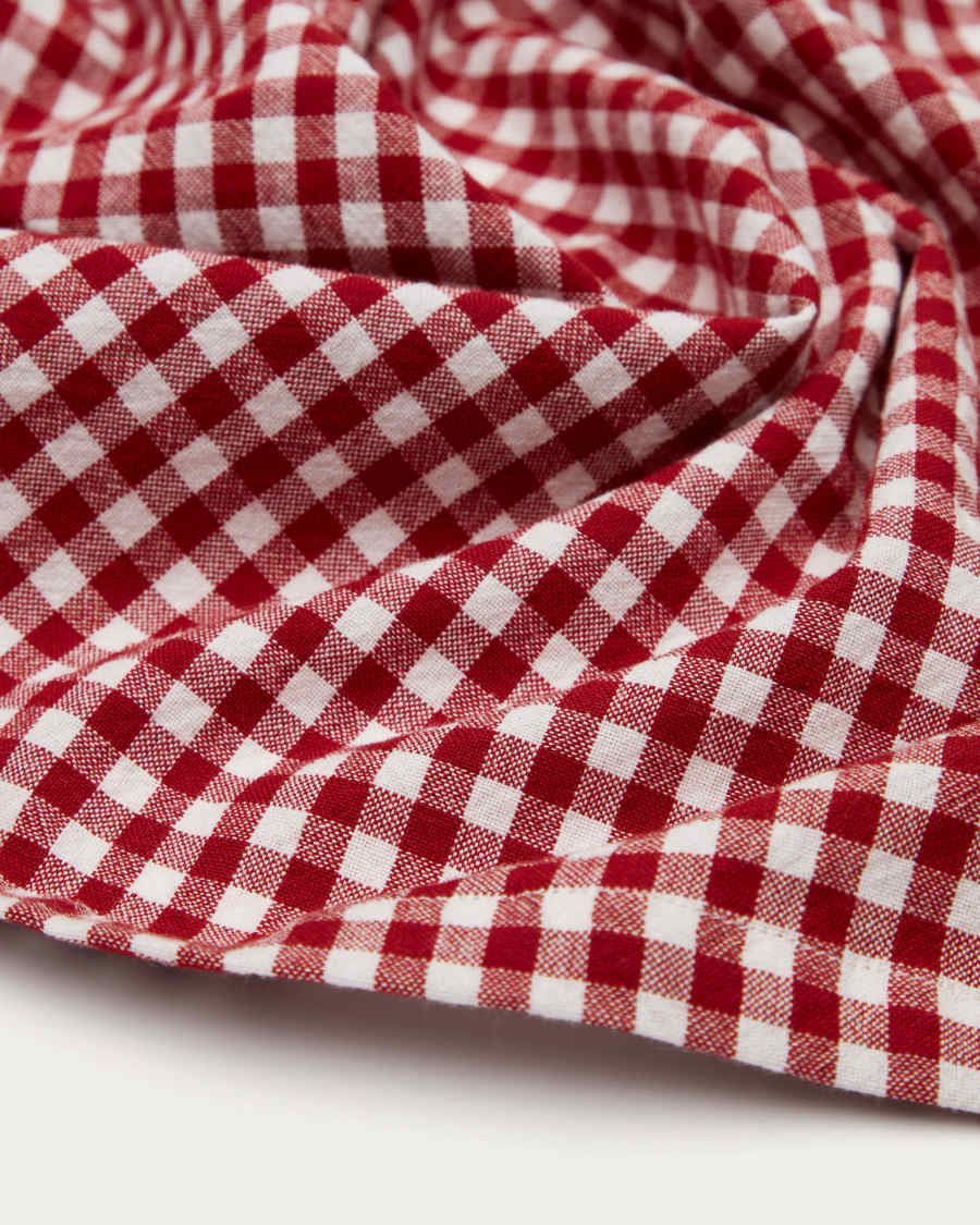 Σετ 2 πετσέτες Lusian, 100% βαμβακερό, λευκό και κόκκινο