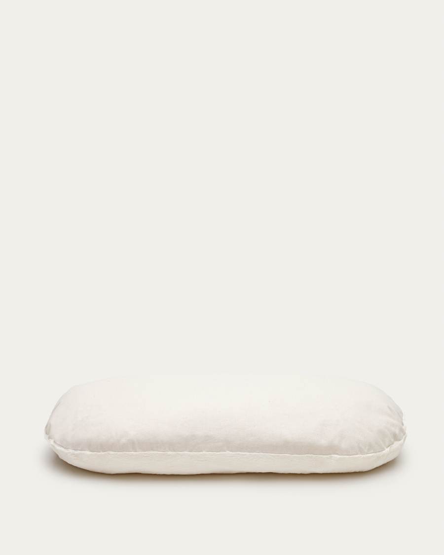 Codie portable pet cushion in white fur, Ø 80 x 10 cm