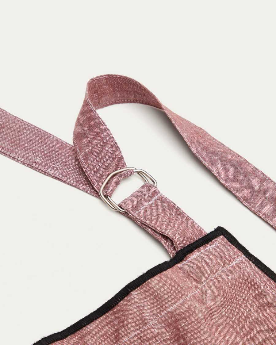 Mirna apron in maroon linen and cotton