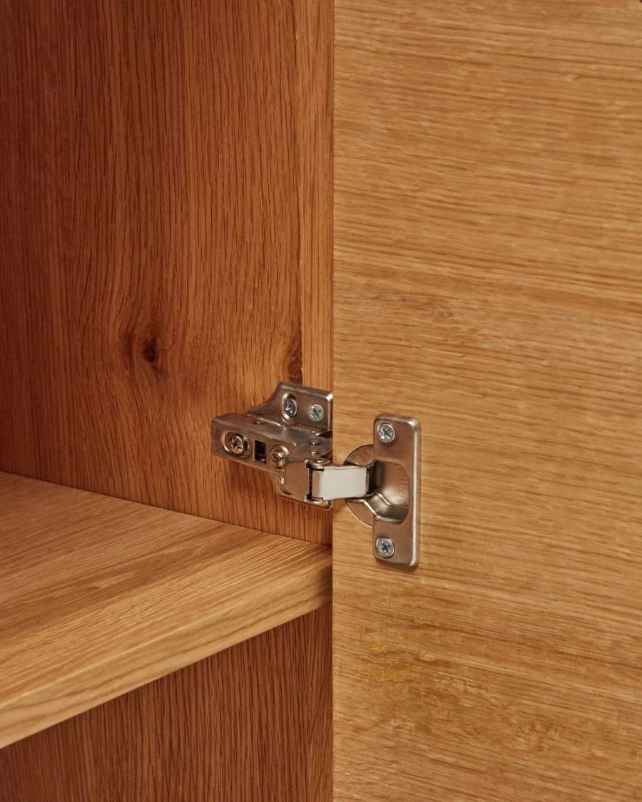 Alguema hoge buffetkast 2 deuren in eiken fineer met natuurlijke afwerking 100 x 163,5 cm