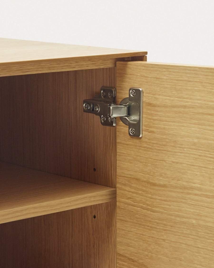 Vedrana 2 door sideboard in oak veneer with steel legs, 98 x 80 cm