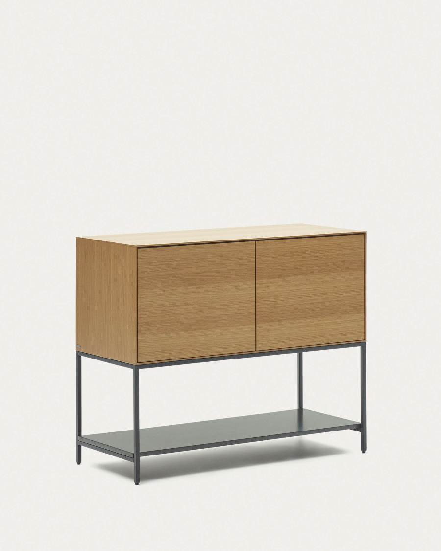 Vedrana 2 door sideboard in oak veneer with steel legs, 98 x 80 cm