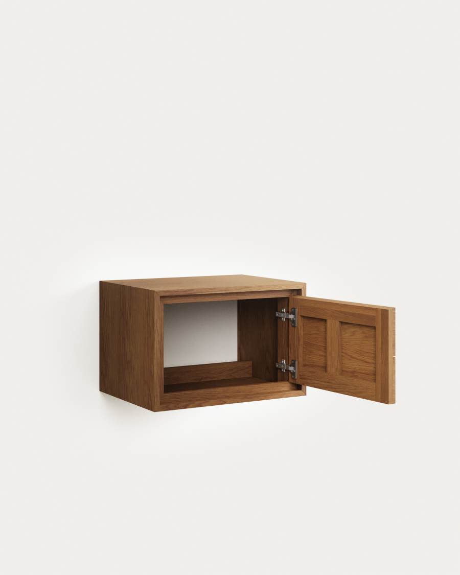 Έπιπλο μπάνιου Kenta, μασίφ ξύλο τικ σε φινίρισμα καρυδιάς, 60x45εκ