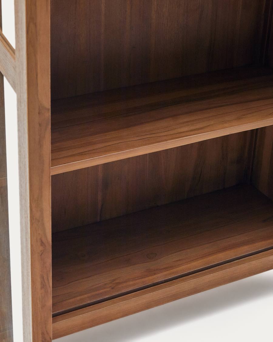 Vitrinekast Sashi van massief teakhout 110 x 185 cm