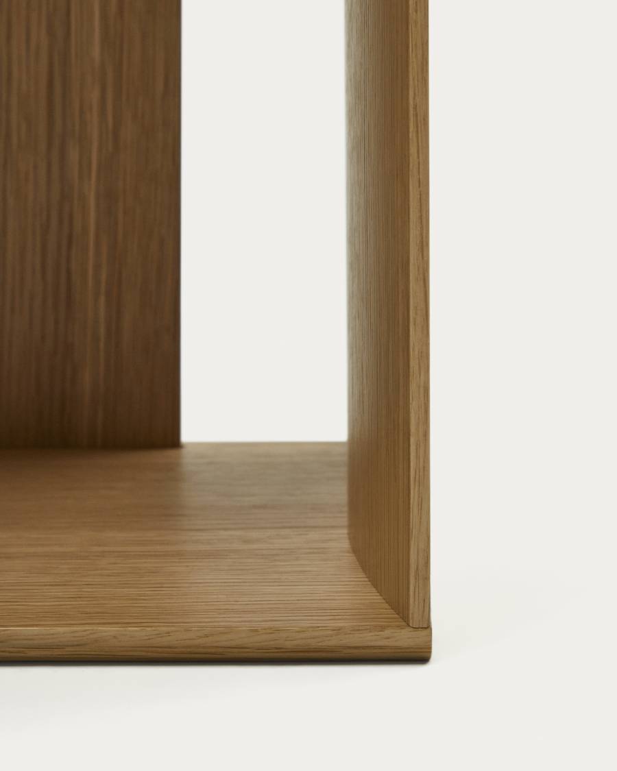 Litto set of 9 modular shelving units in oak wood veneer, 202 x 114 cm